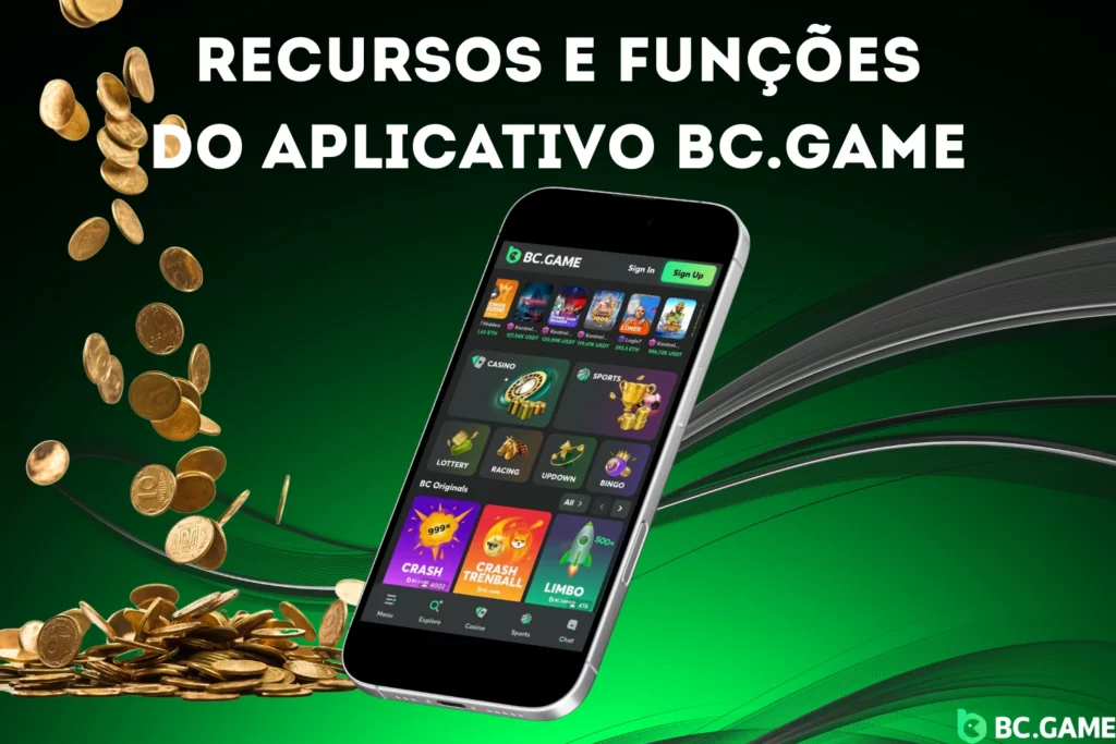 Recursos e funções do aplicativo BC.Game